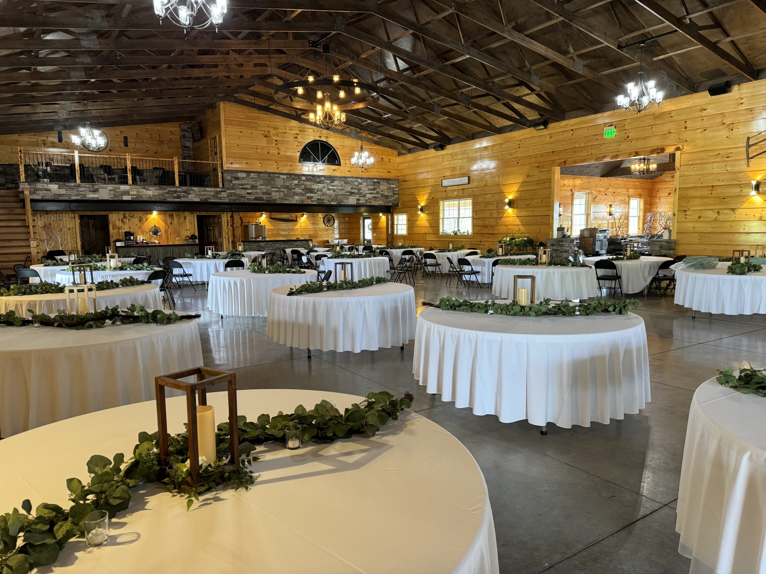 Indoor speakers and Wi-Fi at rustic indoor wedding space Buffalo