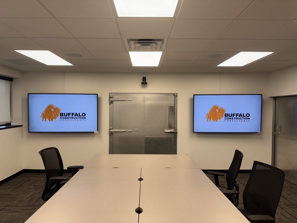 Buffalo Construction Consultants (BCC) conference room installed by Tech Savvy
